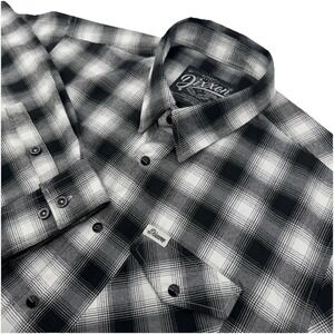 Dixxon Flannel Company 13 Heritage Shirt Mens XL Black Gray Flannel Snap Moto LS